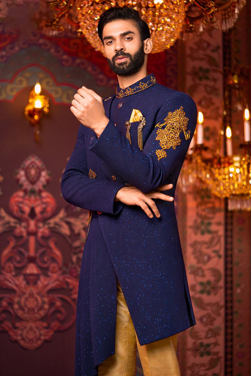 Designer indo western for groom best sale