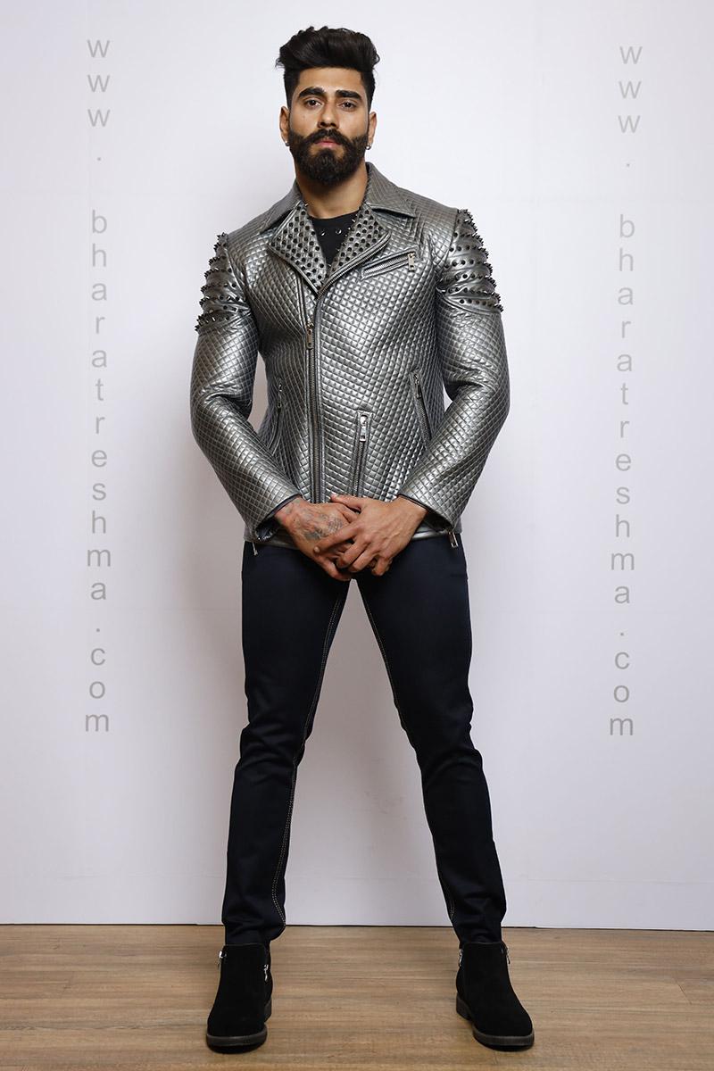 STEEL GREY LEATHERETTE JACKET