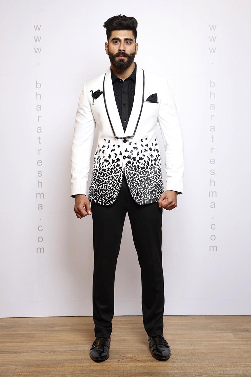 BLACK PATCH WORK 2 PIECE TUXEDO