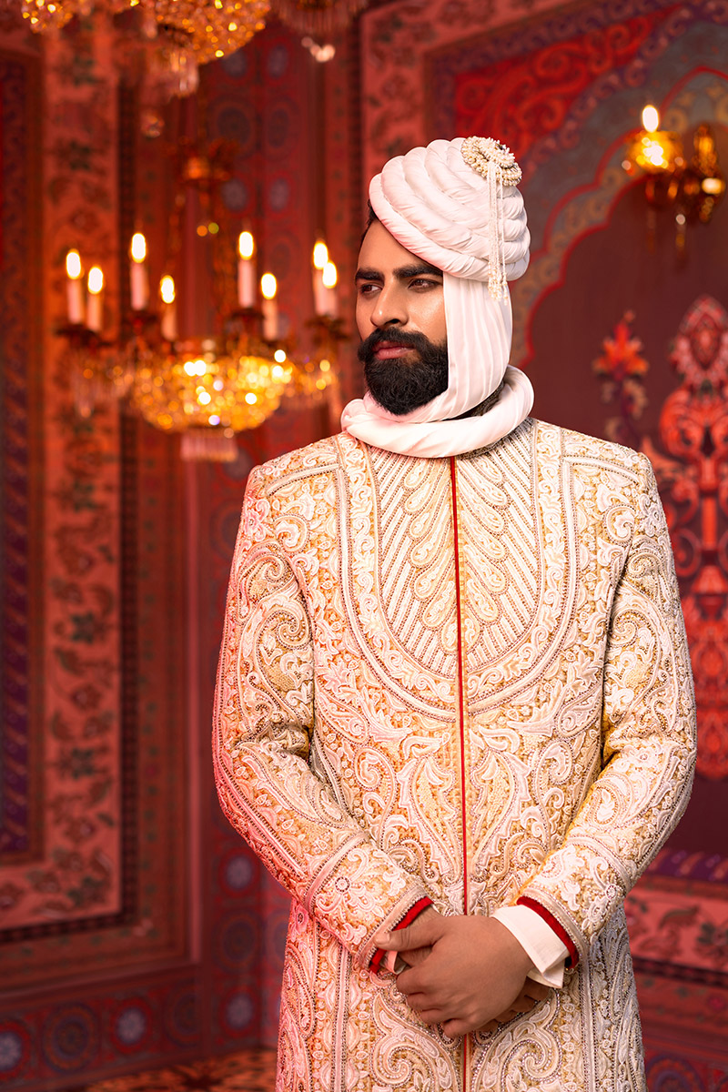 JACQUARD SILK SHERWANI