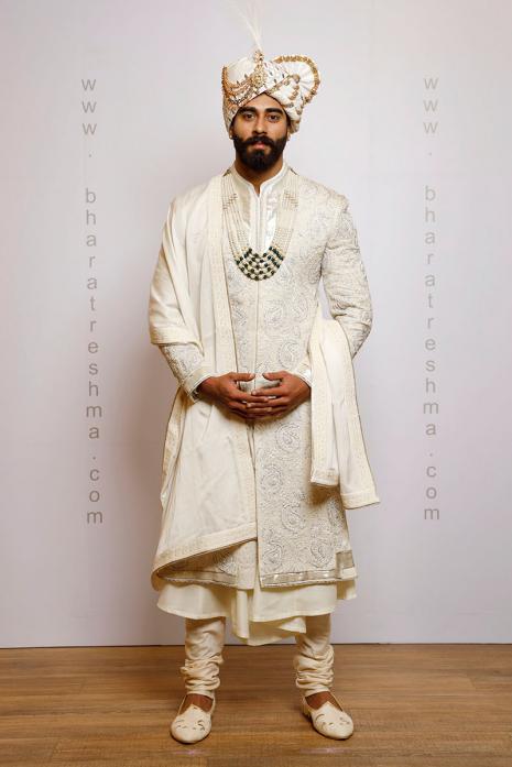 JACQUARD SILK SHERWANI