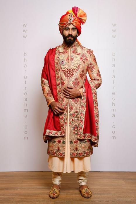 NAKSHI EMBROIDERY SILK SHERWANI