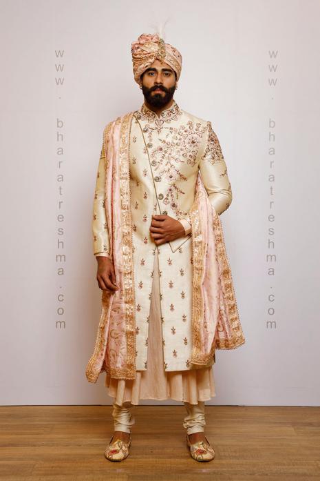 EMBROIDERY WORK SILK SHERWANI